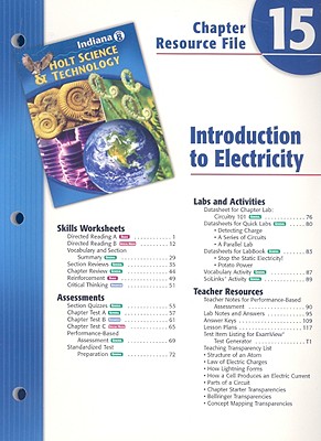 Indiana Holt Science & Technology Chapter 15 Resource File: Introduction to Electricity
