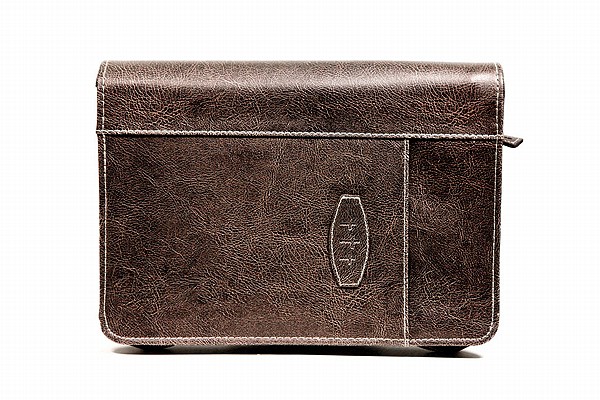 Leather-Look Dark Earth XL Book and Bible Cover