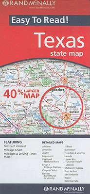 Image for Easy To Read: Texas State Map (Rand McNally Easy to Read!)