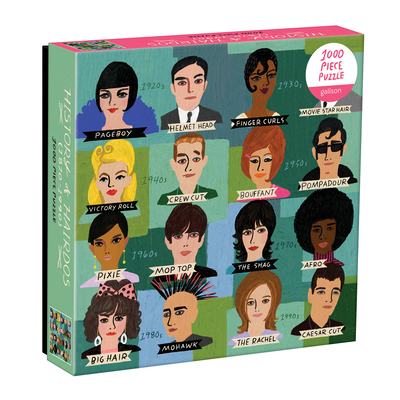 Image for Galison History of Hairdos Puzzle, 1, 000 Pieces, 20" x 27'' ? Illustrations of 24 Well-Known Hair Styles from 1870-1990 - Thick, Sturdy Pieces ? Challenging, Makes a Great Gift, Multicolor