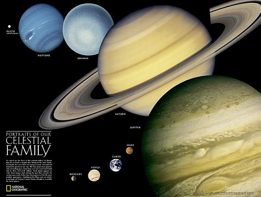 Image for National Geographic: The Solar System: 2 sided Wall Map - Laminated (24.25 x 18.25 inches) (National Geographic Reference Map)
