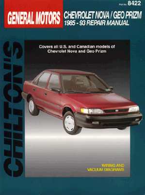 GM Prizm/Nova 1985-93 (Chilton's Total Car Care Repair Manual)