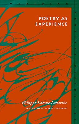 Poetry as Experience (Meridian: Crossing Aesthetics)