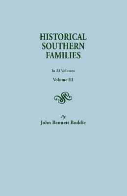 Image for Historical Southern Families, Volume III