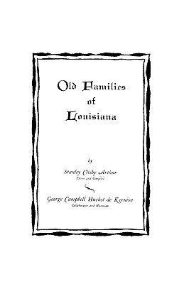 Image for Old Families of Louisiana