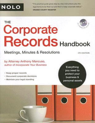 Corporate Records Handbook, The: Meetings, Minutes & Resolutions (book with CD-Rom)
