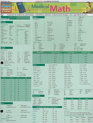 Medical Math (Laminated Reference Guide; Quick Study Academic)