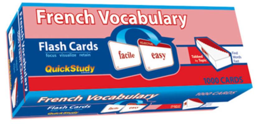 French Vocabulary Flash Cards - 1000 Cards: A Quickstudy Reference Tool