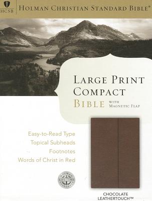 Image for HCSB Large Print Compact Bible, Chocolate LeatherTouch with Magnetic Flap