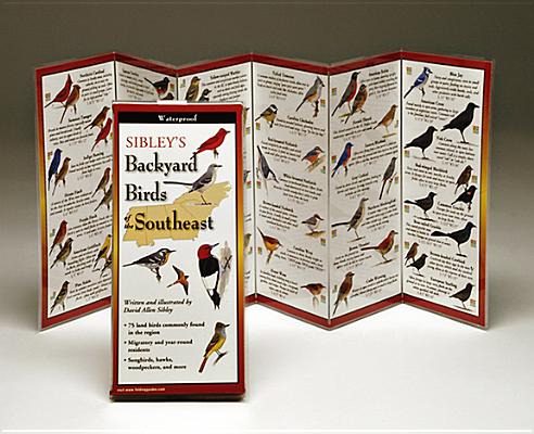 Earth Sky + Water FoldingGuide - Sibley's Backyard Birds of the Southeast - 10 Panel Foldable Laminated Nature Identification Guide